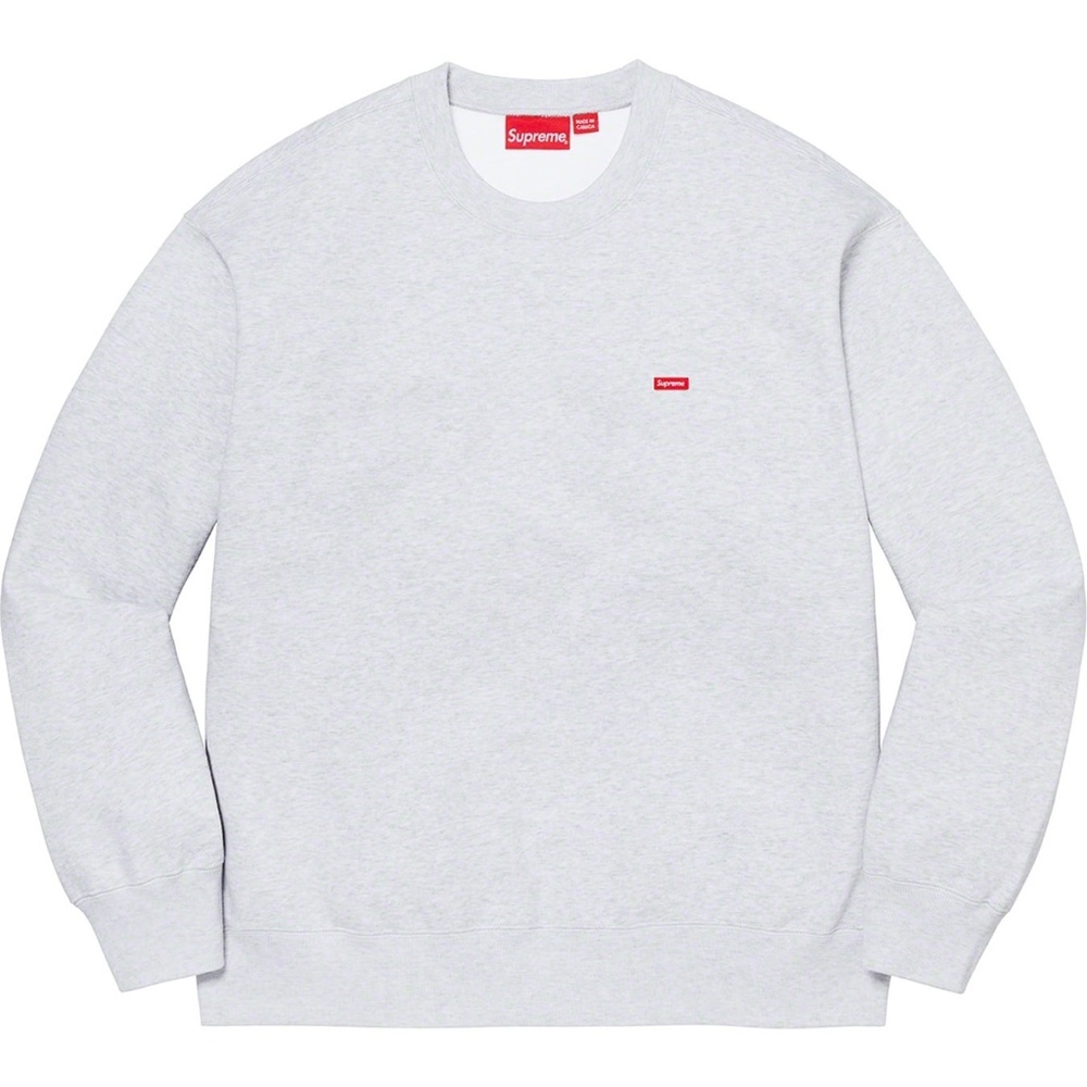 Supreme Small Box Logo Crewneck in Ash Gray size XL